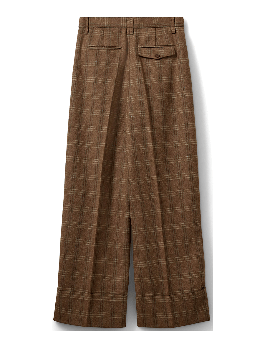 Sofie Schnoor - ROSANASW CHECKED WIDE LEG TROUSERS - anzugshosen - maple brown check - 2