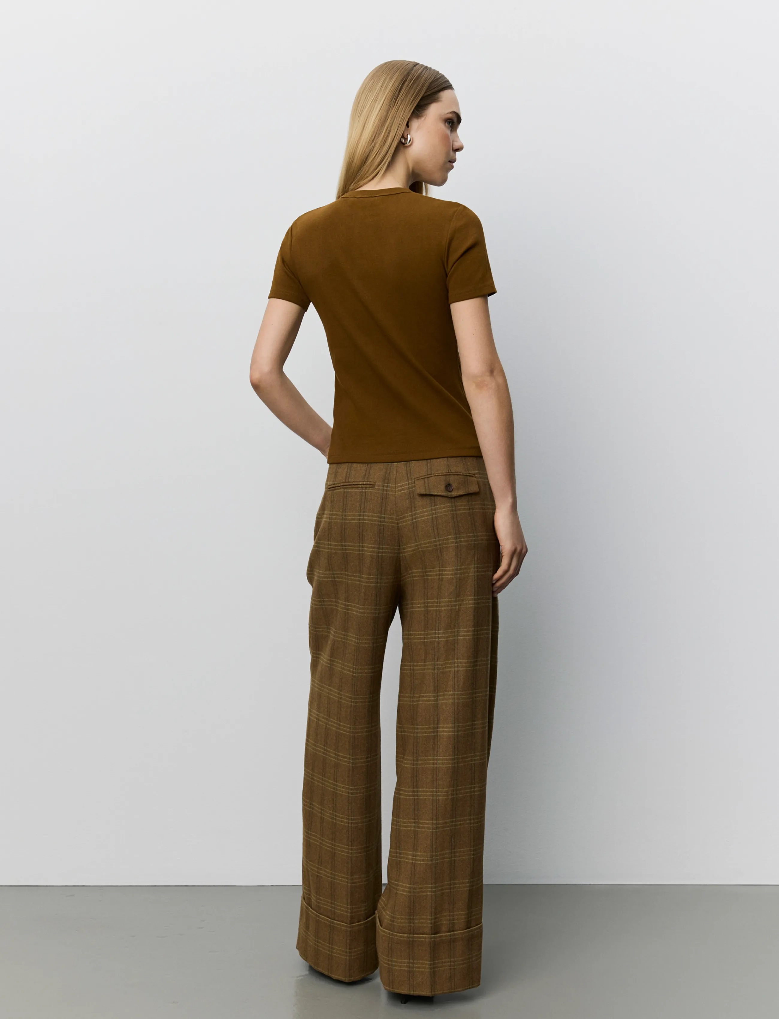 Sofie Schnoor Rosanasw Checked Trousers, 40, Braun - Wide Leg, Frauen