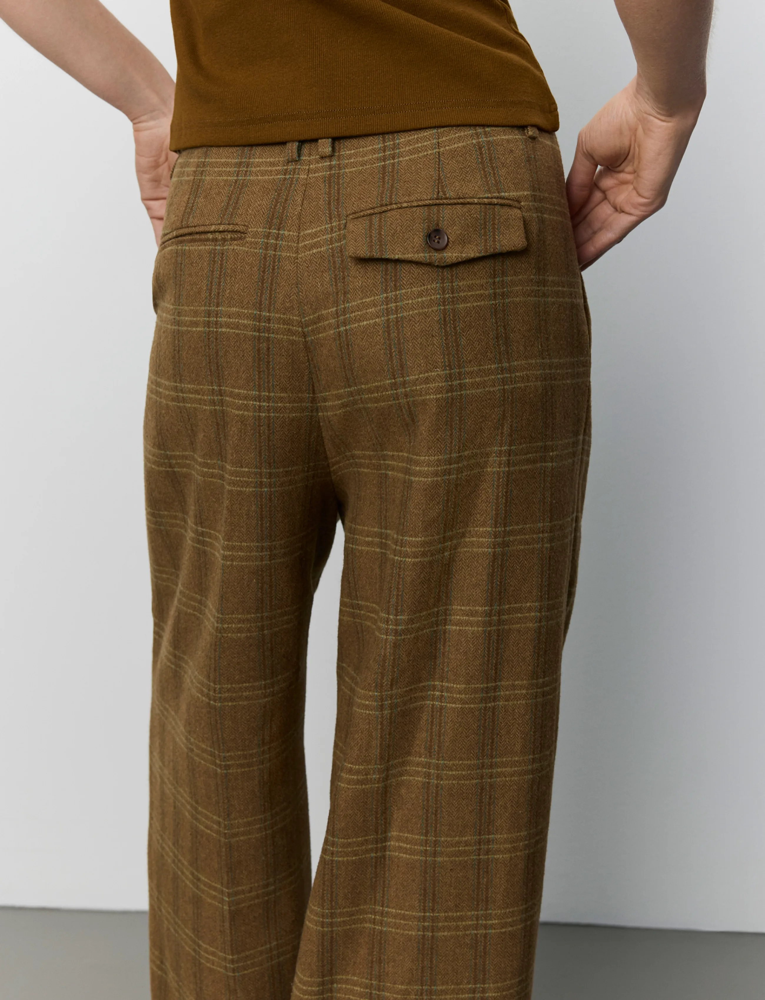 Sofie Schnoor - ROSANASW CHECKED WIDE LEG TROUSERS - maple brown check - 3