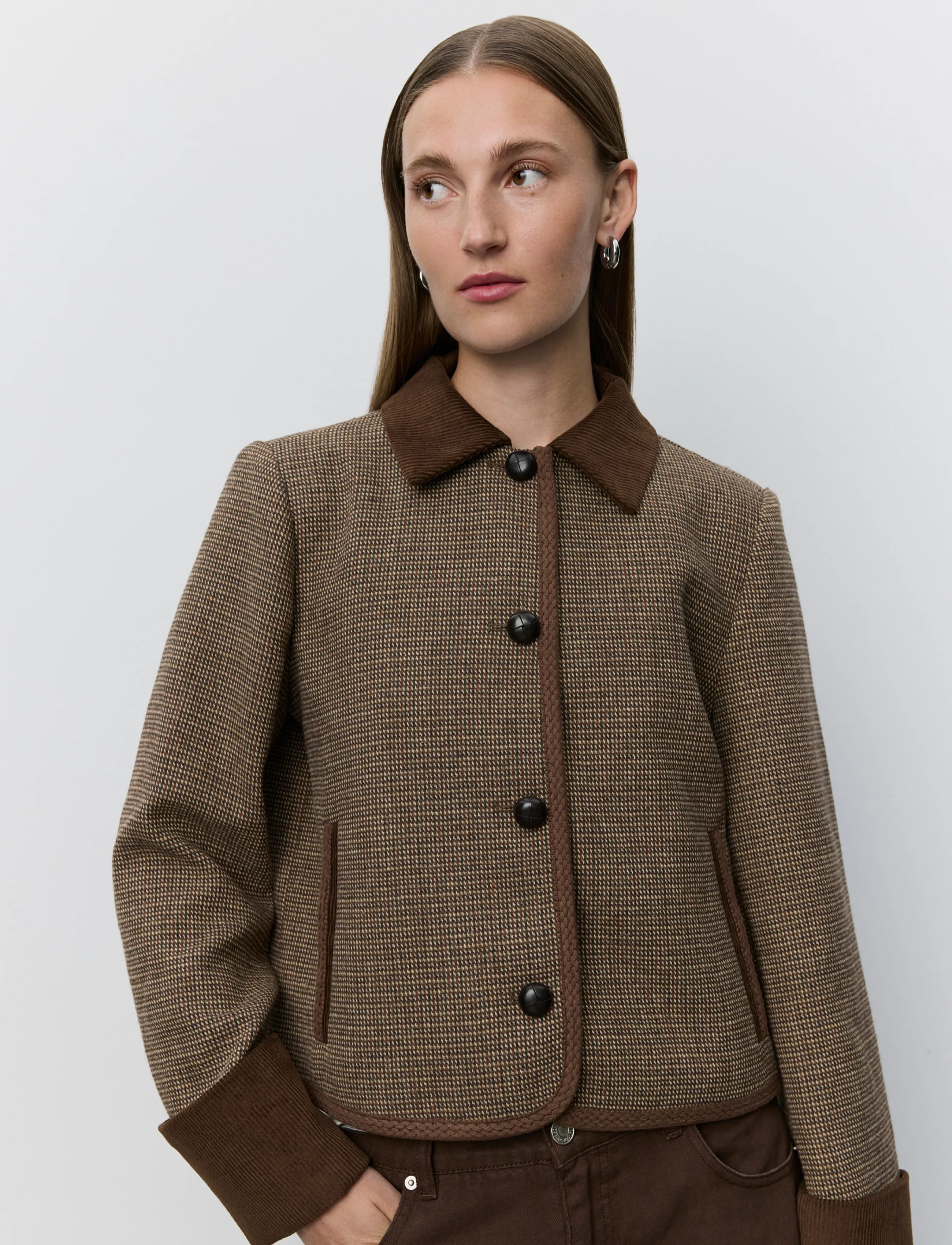 Sofie Schnoor KAMIKKASW SHORT JACKET - Sofie Schnoor - BROWN CHECK / brown