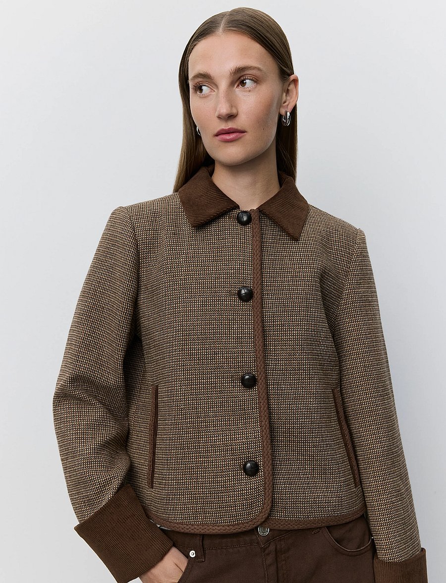 Sofie Schnoor - KAMIKKASW SHORT JACKET - frühlingsjacken - brown check - 0