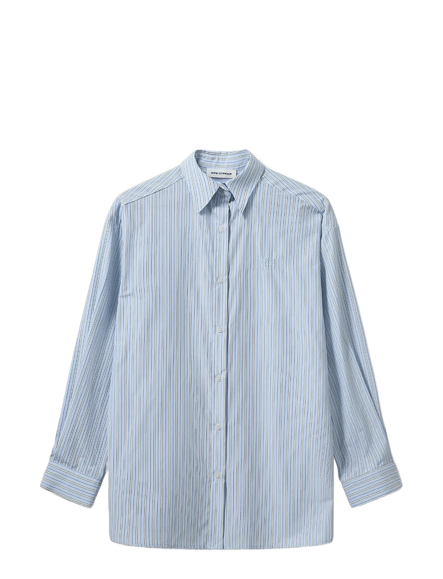 Sofie Schnoor - MERCYSW STRIPED OVERSIZED SHIRT - hemden - blue striped - 1