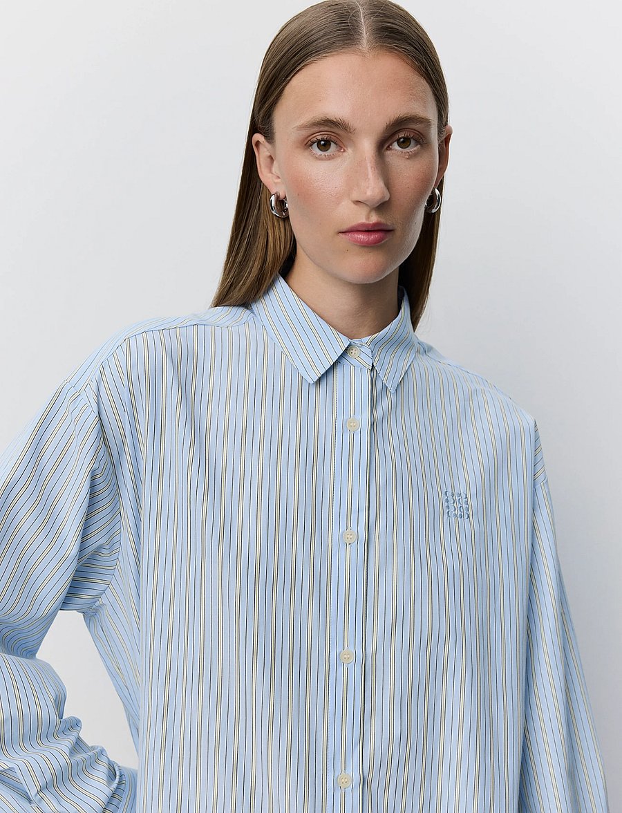 Sofie Schnoor - MERCYSW STRIPED OVERSIZED SHIRT - hemden - blue striped - 3