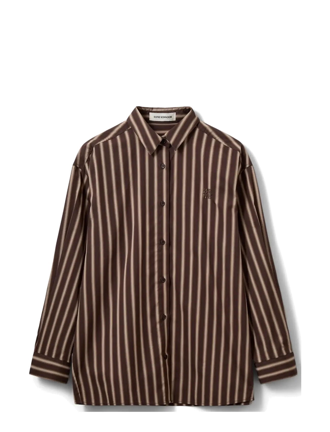 Sofie Schnoor MERCYSW OVERSIZED SHIRT - Sofie Schnoor - BROWN STRIPED / brown