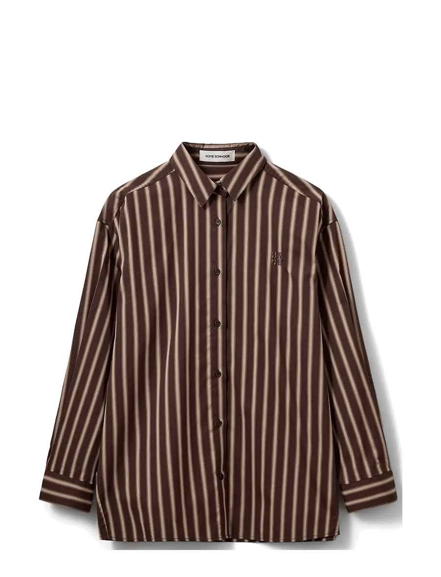 Sofie Schnoor - MERCYSW OVERSIZED SHIRT - hemden - brown striped - 1
