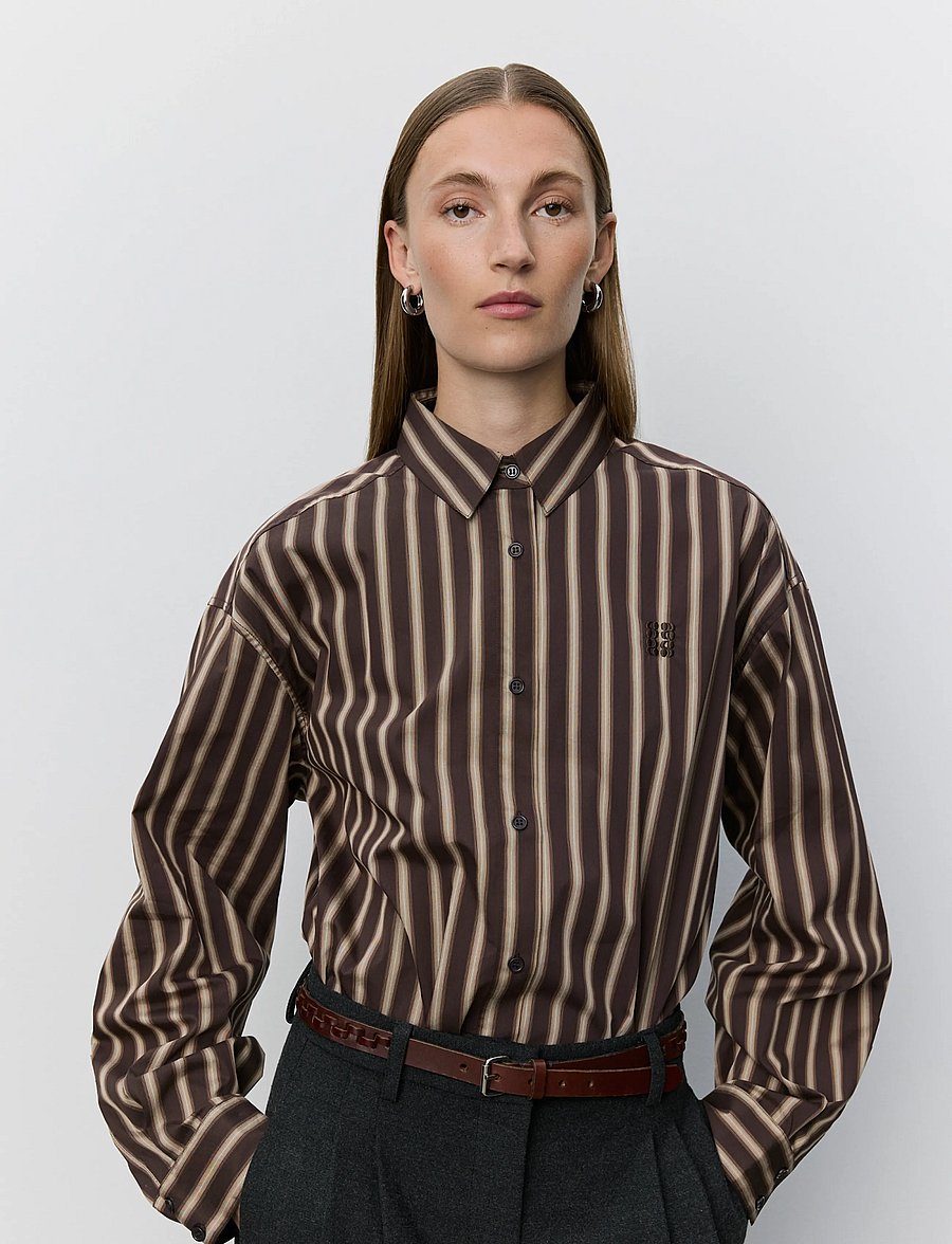 Sofie Schnoor - MERCYSW OVERSIZED SHIRT - hemden - brown striped - 3