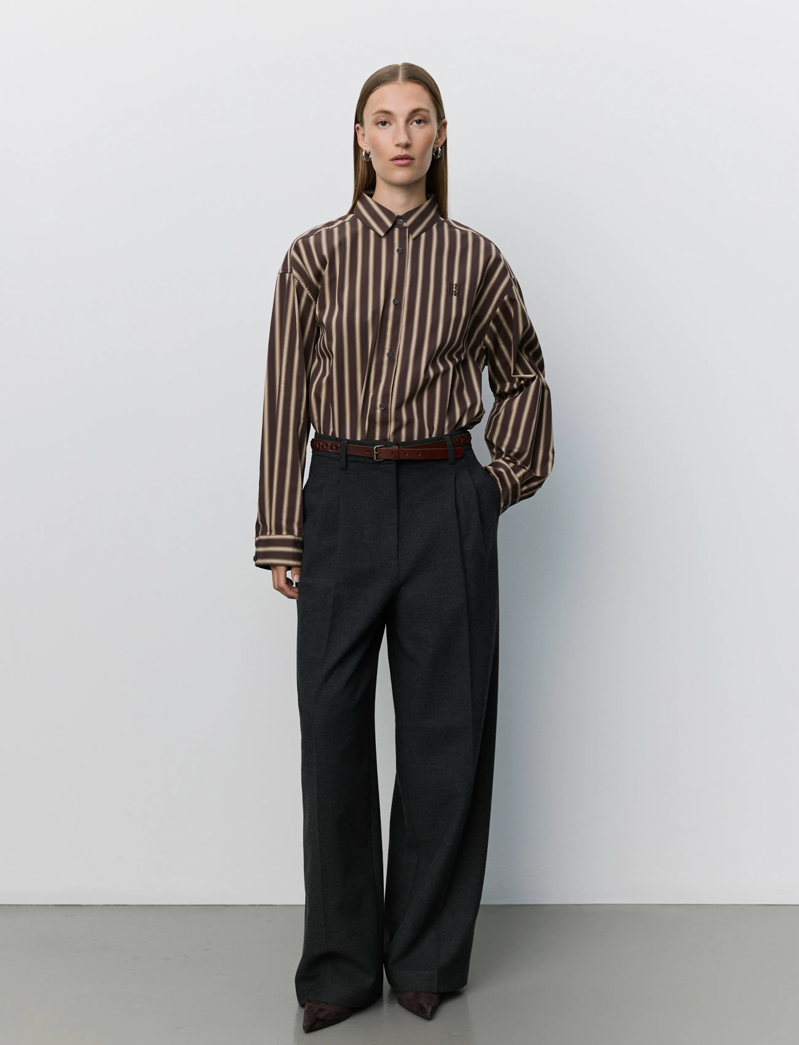 Sofie Schnoor - MERCYSW OVERSIZED SHIRT - hemden - brown striped - 4