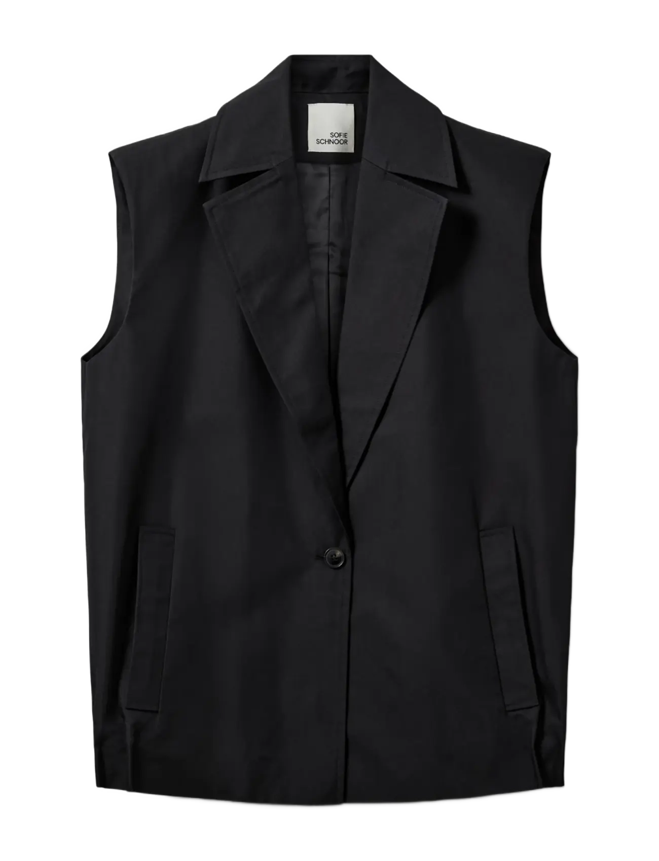 Sofie Schnoor LANEASW PLEATED HEM VEST - T-shirts & Toppar - BLACK / black