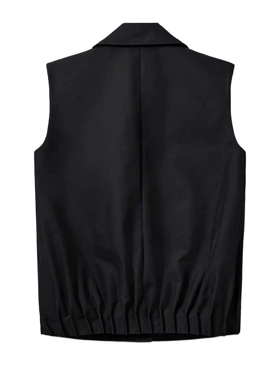 Sofie Schnoor - LANEASW PLEATED HEM VEST - jeansvästar - black - 2