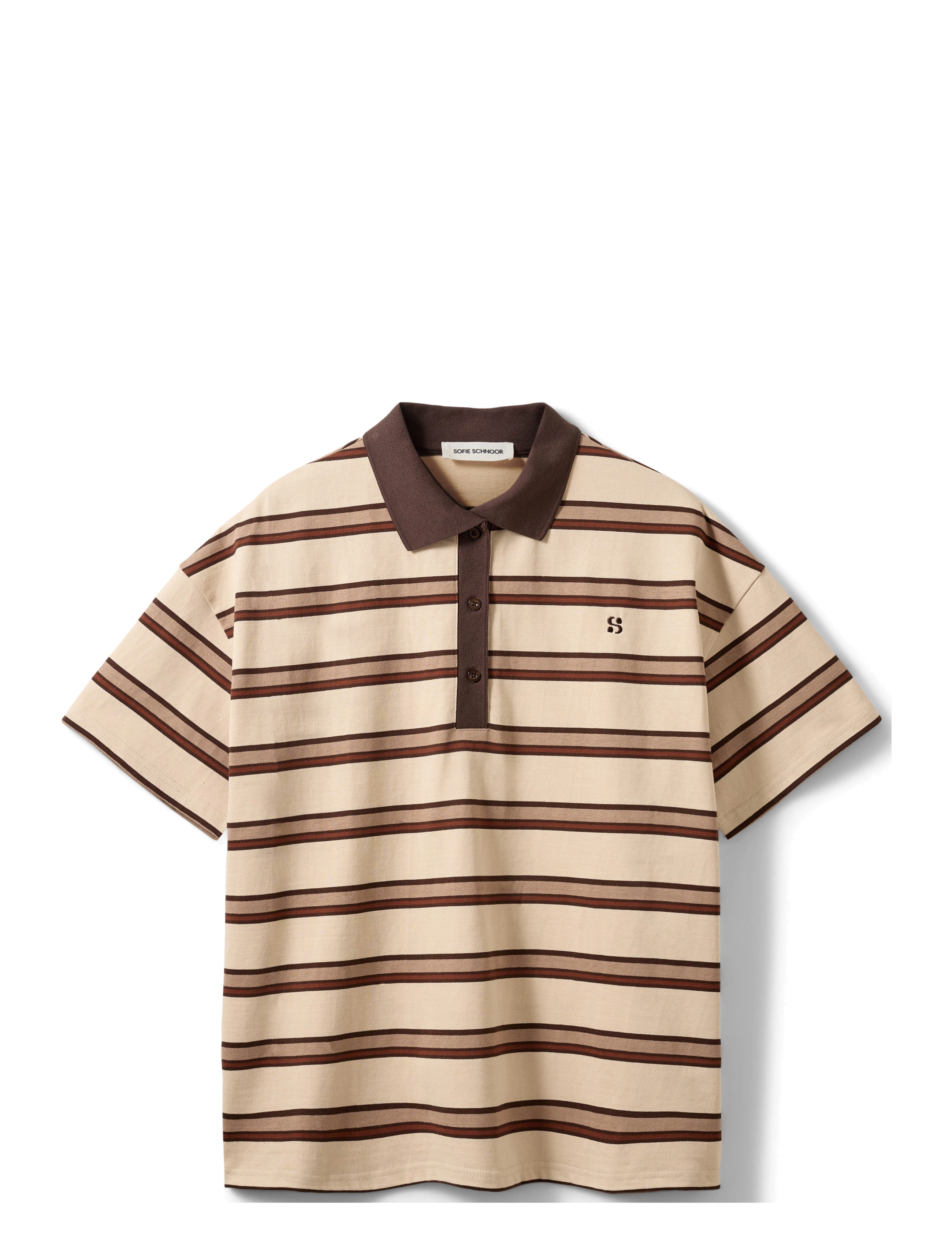 Sofie Schnoor PILSW POLO T-SHIRT - Tøj - BROWN STRIPED / brown