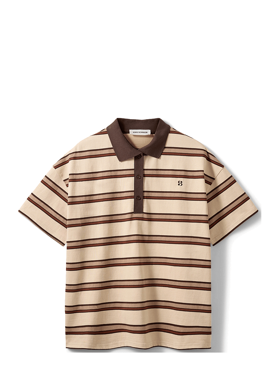 Sofie Schnoor - PILSW POLO T-SHIRT - brown striped - 1