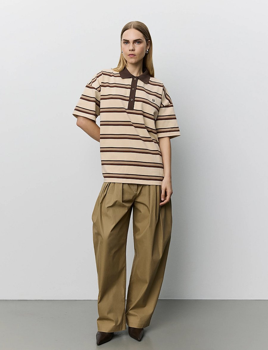 Sofie Schnoor - PILSW POLO T-SHIRT - brown striped - 3
