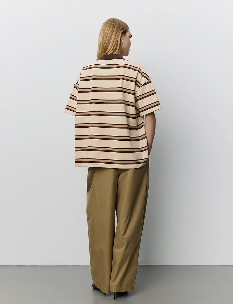Sofie Schnoor - PILSW POLO T-SHIRT - brown striped - 4