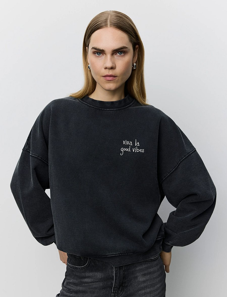 Sofie Schnoor - PAROSSW OVERSIZED SWEATSHIRT - washed black - 0