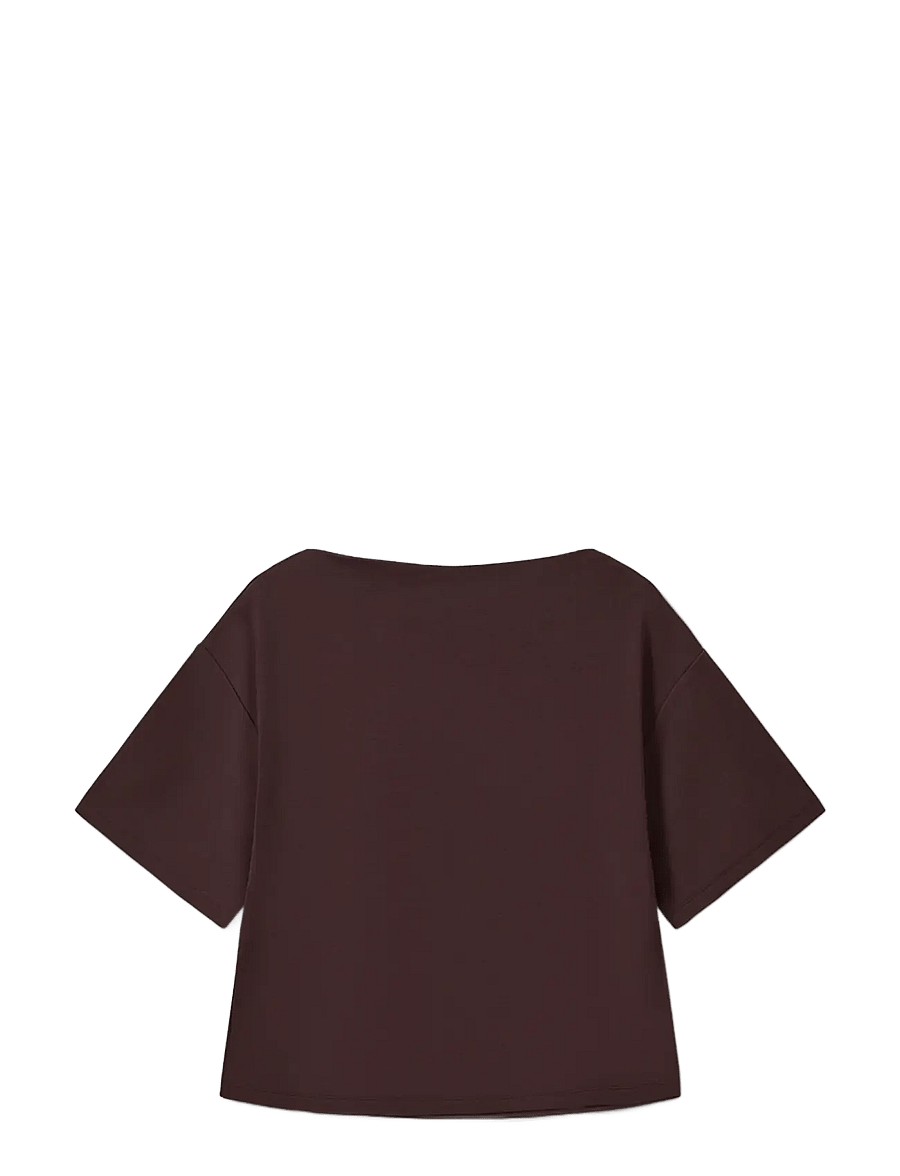 Sofie Schnoor - TEASW BOATNECK T-SHIRT - t-shirts - dark brown - 1