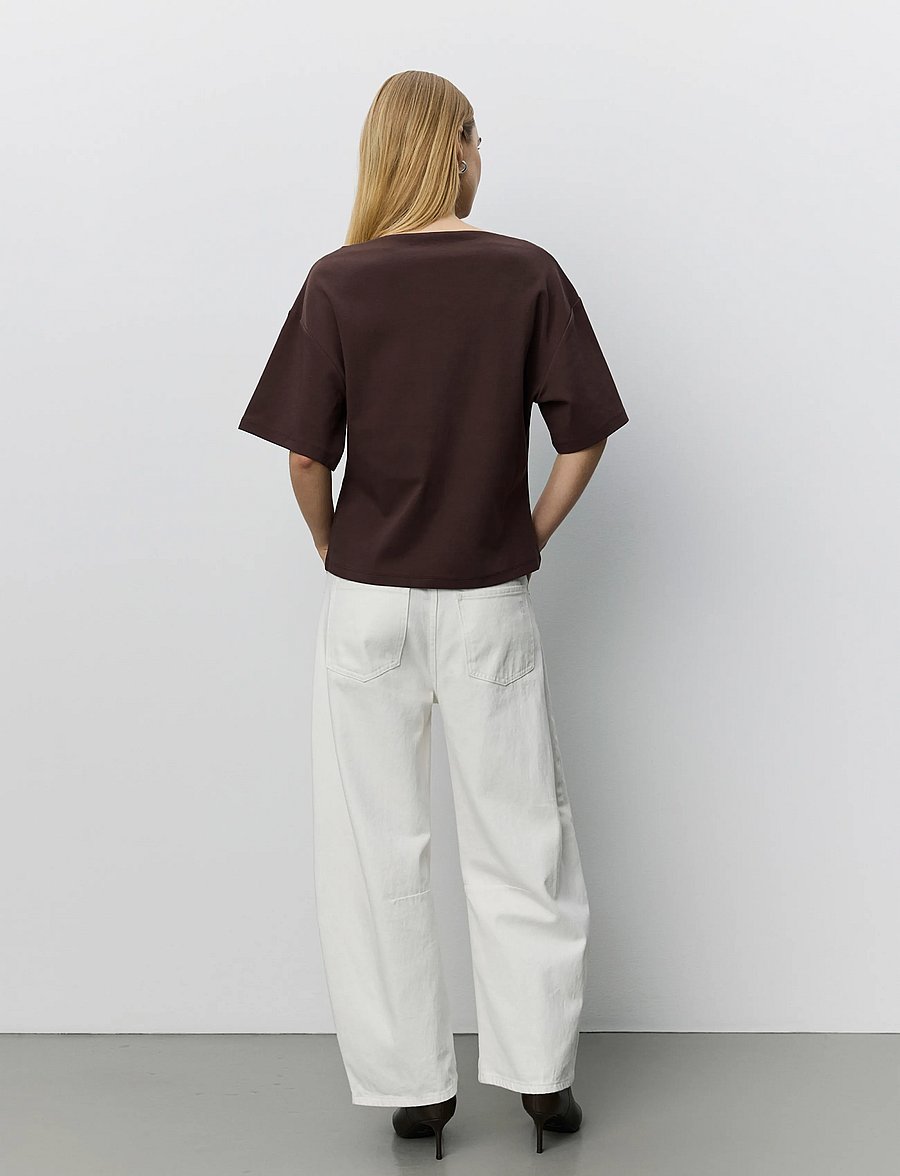 Sofie Schnoor - TEASW BOATNECK T-SHIRT - t-shirts - dark brown - 4