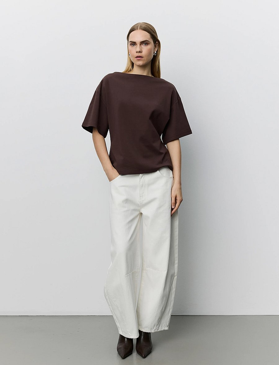 Sofie Schnoor - TEASW BOATNECK T-SHIRT - t-shirts - dark brown - 5