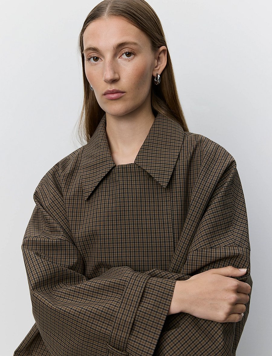 Sofie Schnoor - SELINASW OVERSIZED COAT - leichte mäntel - brown check - 3