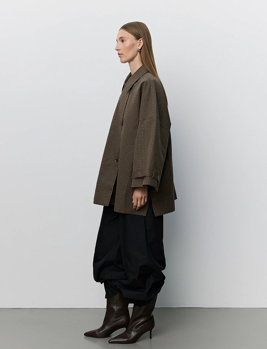 Sofie Schnoor - SELINASW OVERSIZED COAT - leichte mäntel - brown check - 4