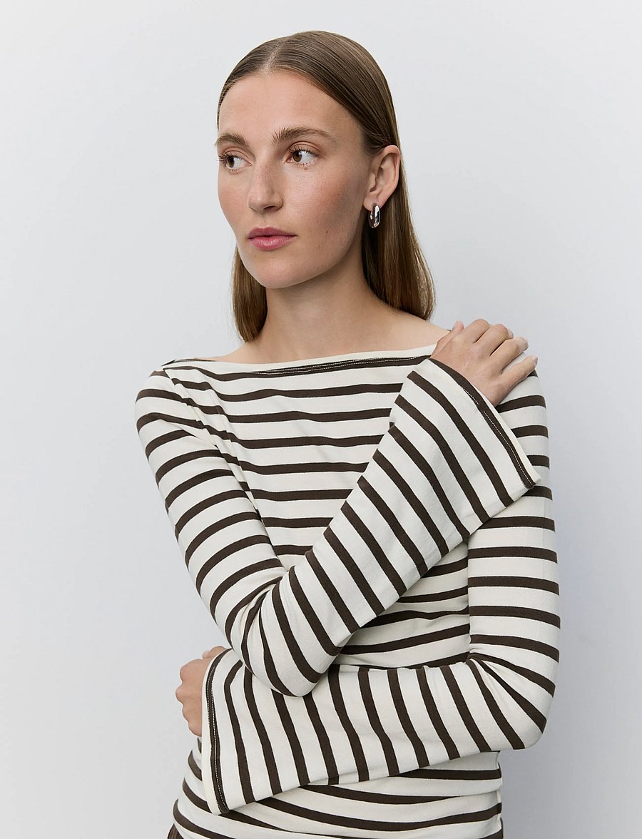 Sofie Schnoor - CECESW LONG-SLEEVE T-SHIRT - brown striped - 0