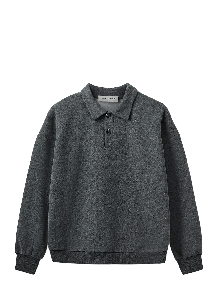 Sofie Schnoor - LUMESW POLO SWEATSHIRT - dark grey melange - 1