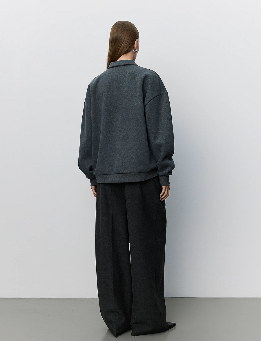 Sofie Schnoor - LUMESW POLO SWEATSHIRT - dark grey melange - 3