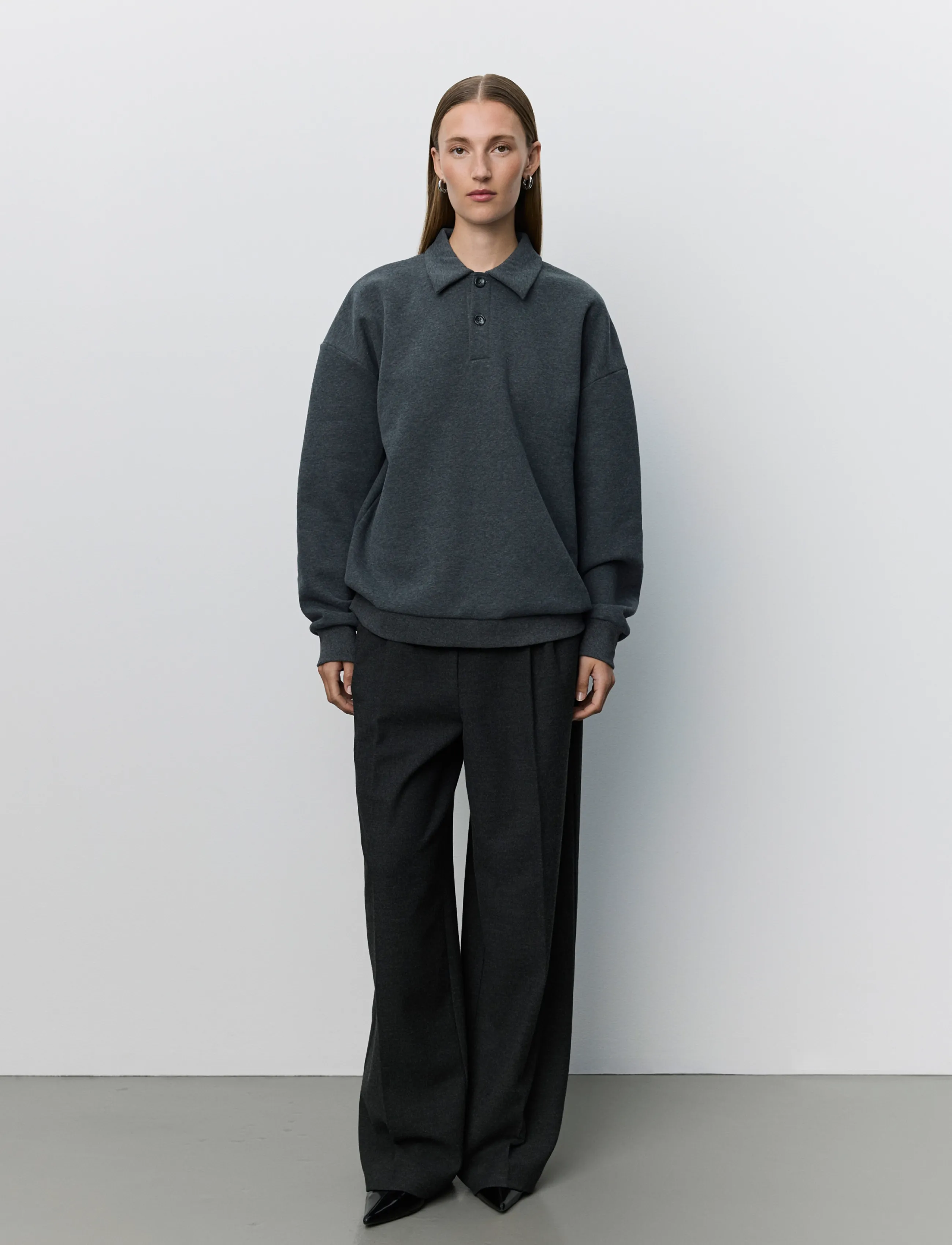 Sofie Schnoor - LUMESW POLO SWEATSHIRT - dark grey melange - 4