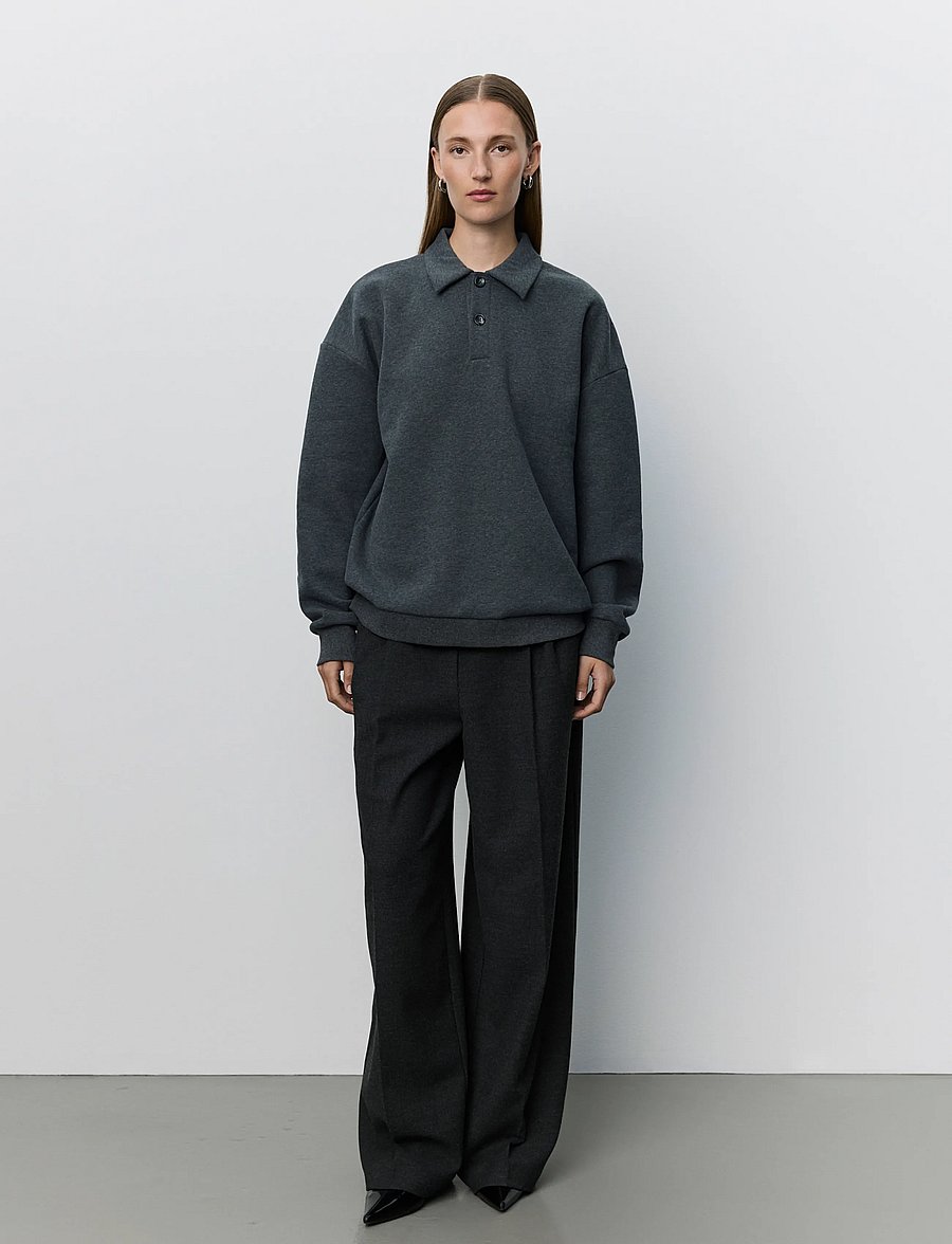 Sofie Schnoor - LUMESW POLO SWEATSHIRT - dark grey melange - 4