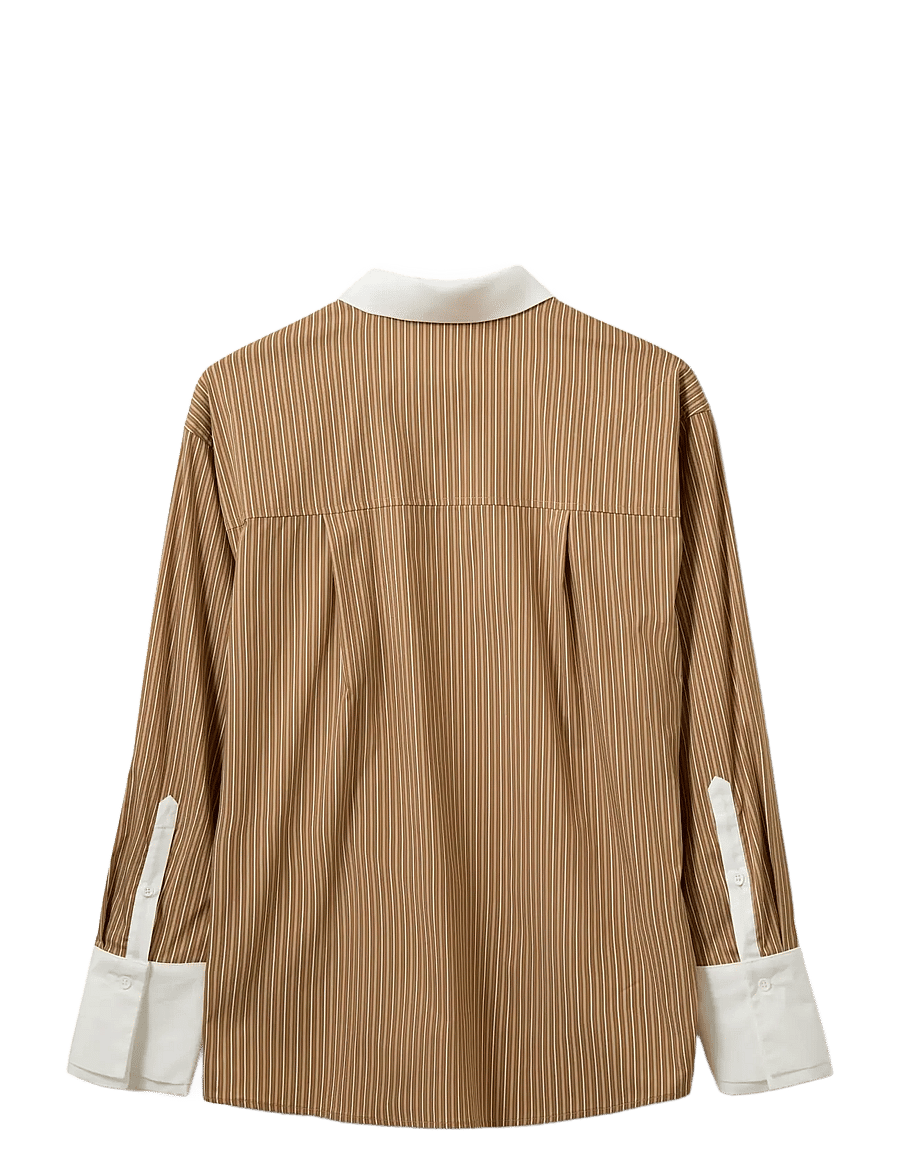 Sofie Schnoor - ALLISONSW DOUBLE-CUFF SHIRT - langærmede skjorter - maple brown striped - 2