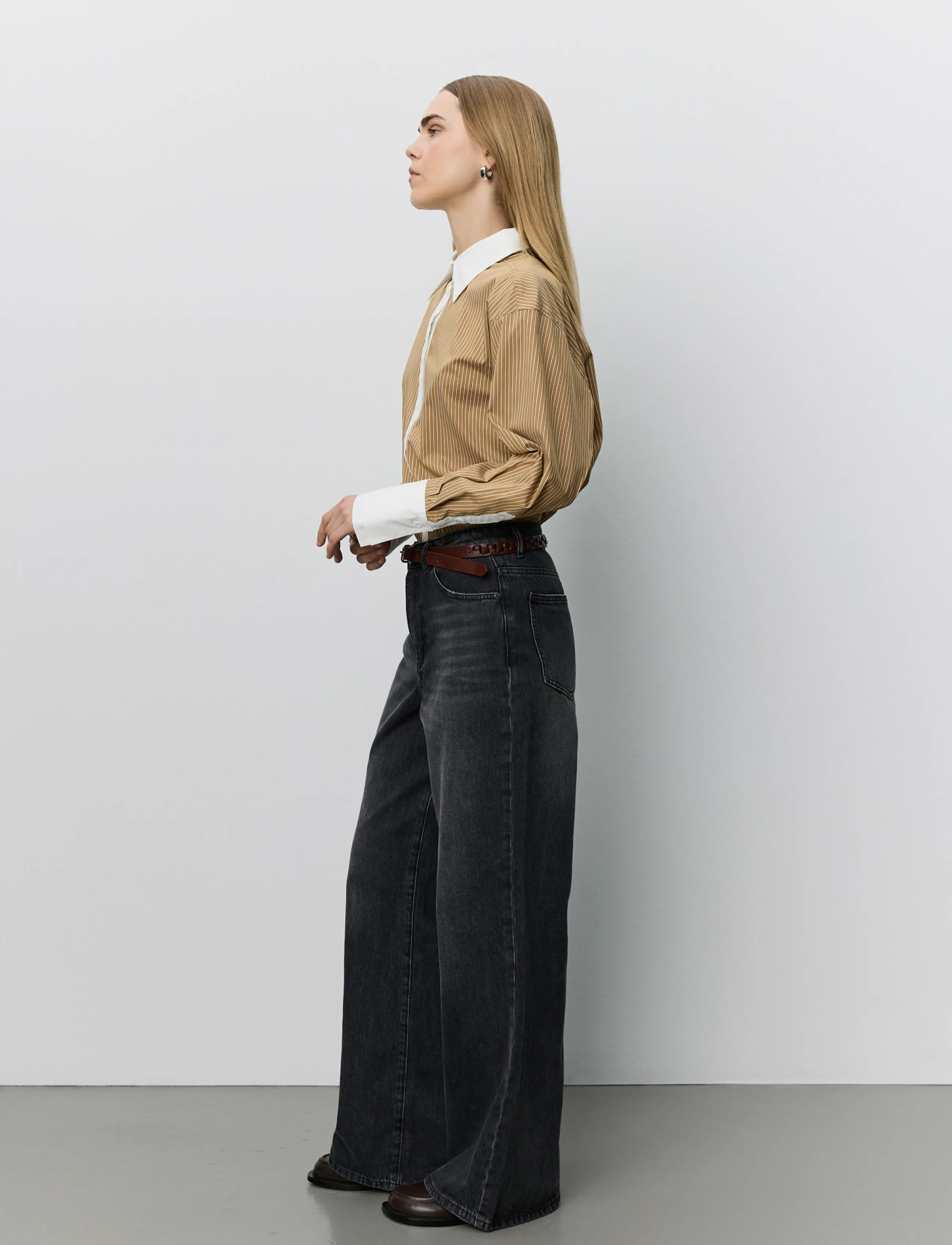 Sofie Schnoor - ALLISONSW DOUBLE-CUFF SHIRT - langærmede skjorter - maple brown striped - 3
