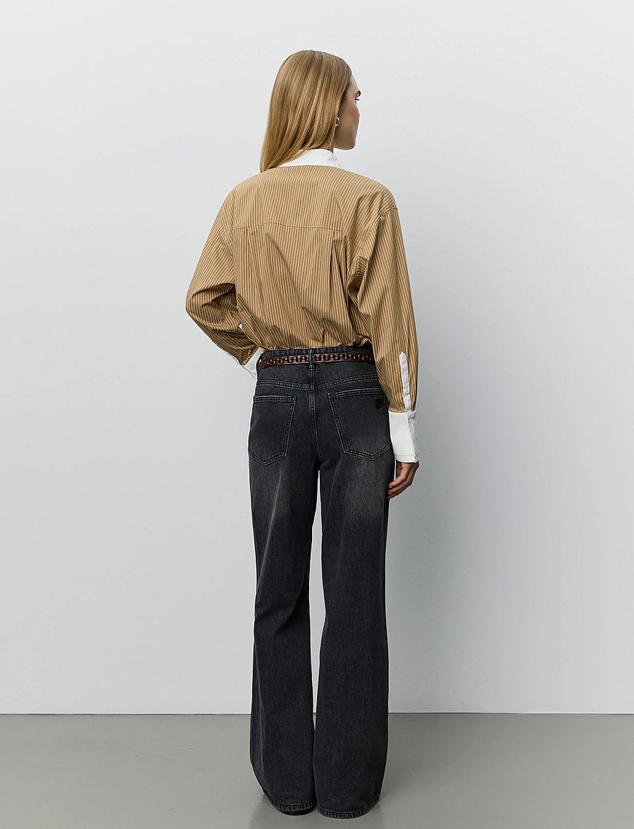 Sofie Schnoor - ALLISONSW DOUBLE-CUFF SHIRT - langærmede skjorter - maple brown striped - 4