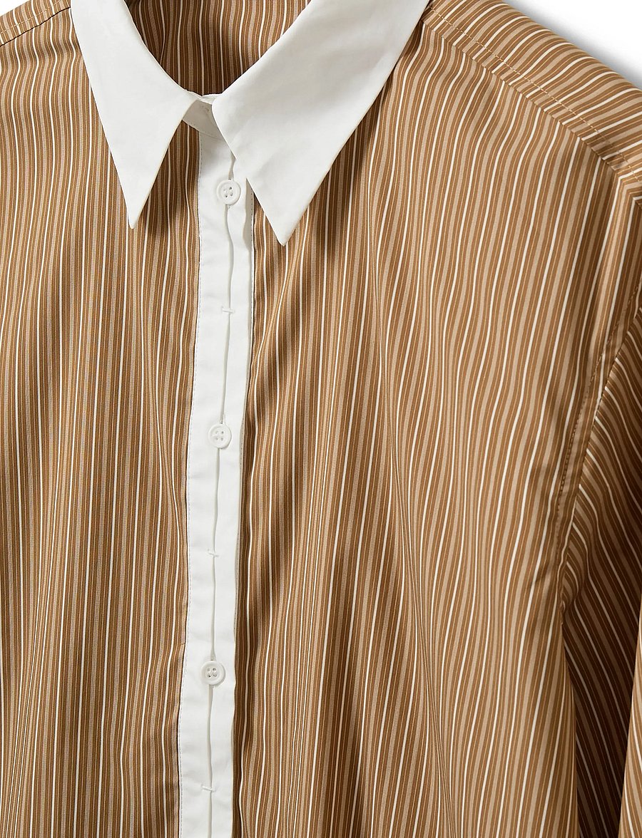 Sofie Schnoor - ALLISONSW DOUBLE-CUFF SHIRT - langærmede skjorter - maple brown striped - 5