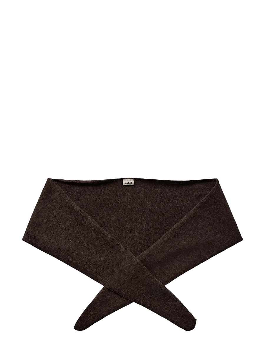 Sofie Schnoor - NOELLESW WOOL SCARF - talvesallid - brown fudge - 0