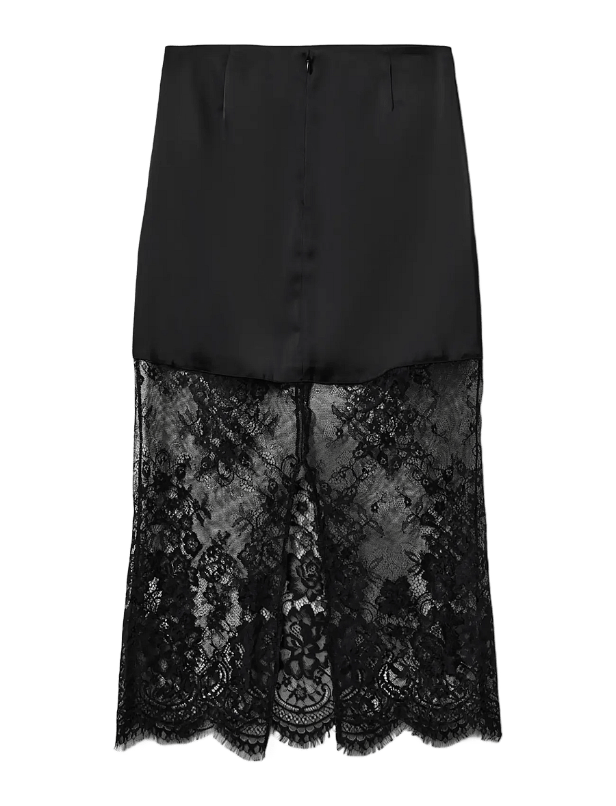 Sofie Schnoor - SELENESW SATIN MAXI SKIRT - maksiseelikud - black - 2
