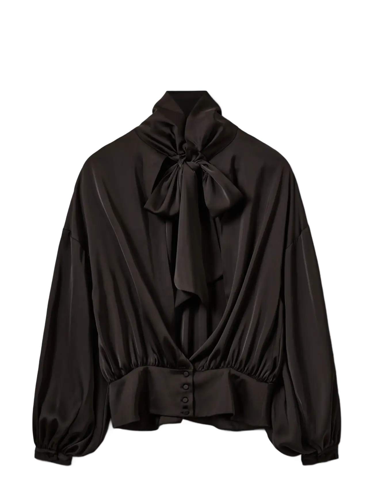 Sofie Schnoor - AMBERSW SATIN BLOUSE - long sleeved blouses - black - 2