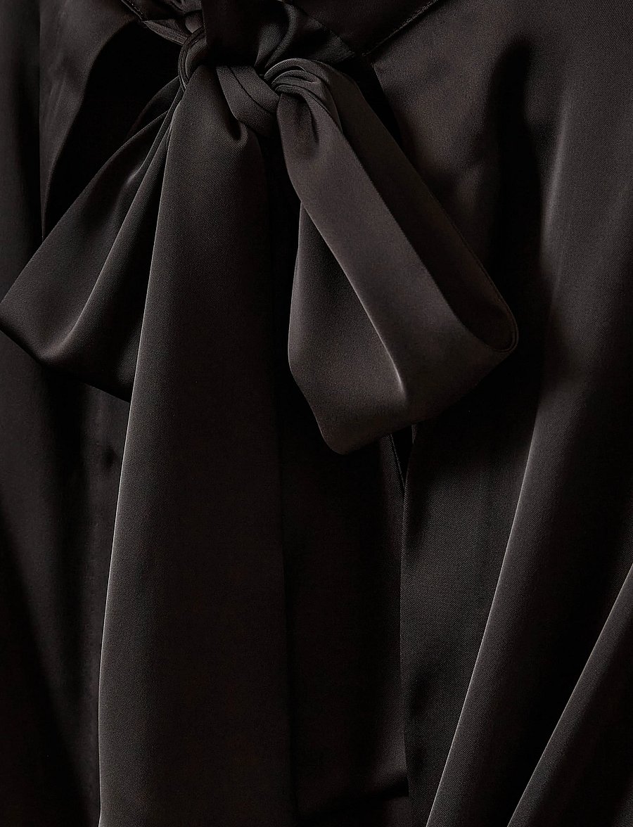 Sofie Schnoor - AMBERSW SATIN BLOUSE - long sleeved blouses - black - 3