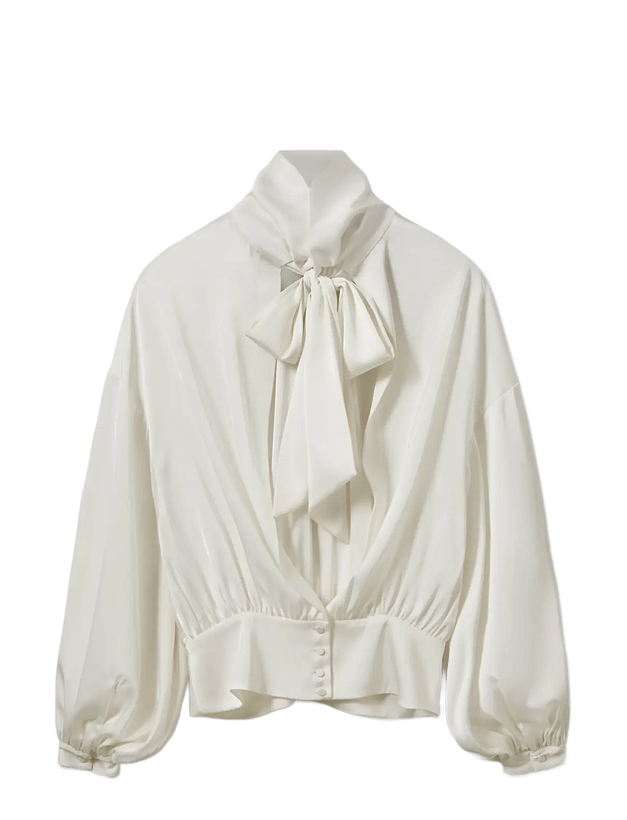 Sofie Schnoor - AMBERSW SATIN BLOUSE - langärmelige blusen - off white - 2