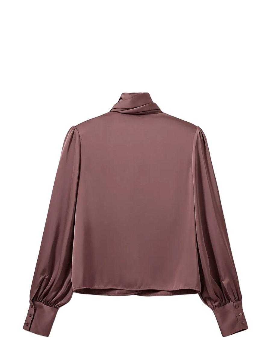 Sofie Schnoor - CARINASW SATIN SHIRT - långärmade blusar - dusty plum - 2