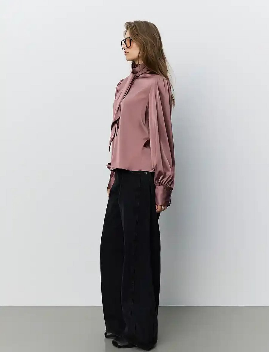 Sofie Schnoor - CARINASW SATIN SHIRT - långärmade blusar - dusty plum - 4