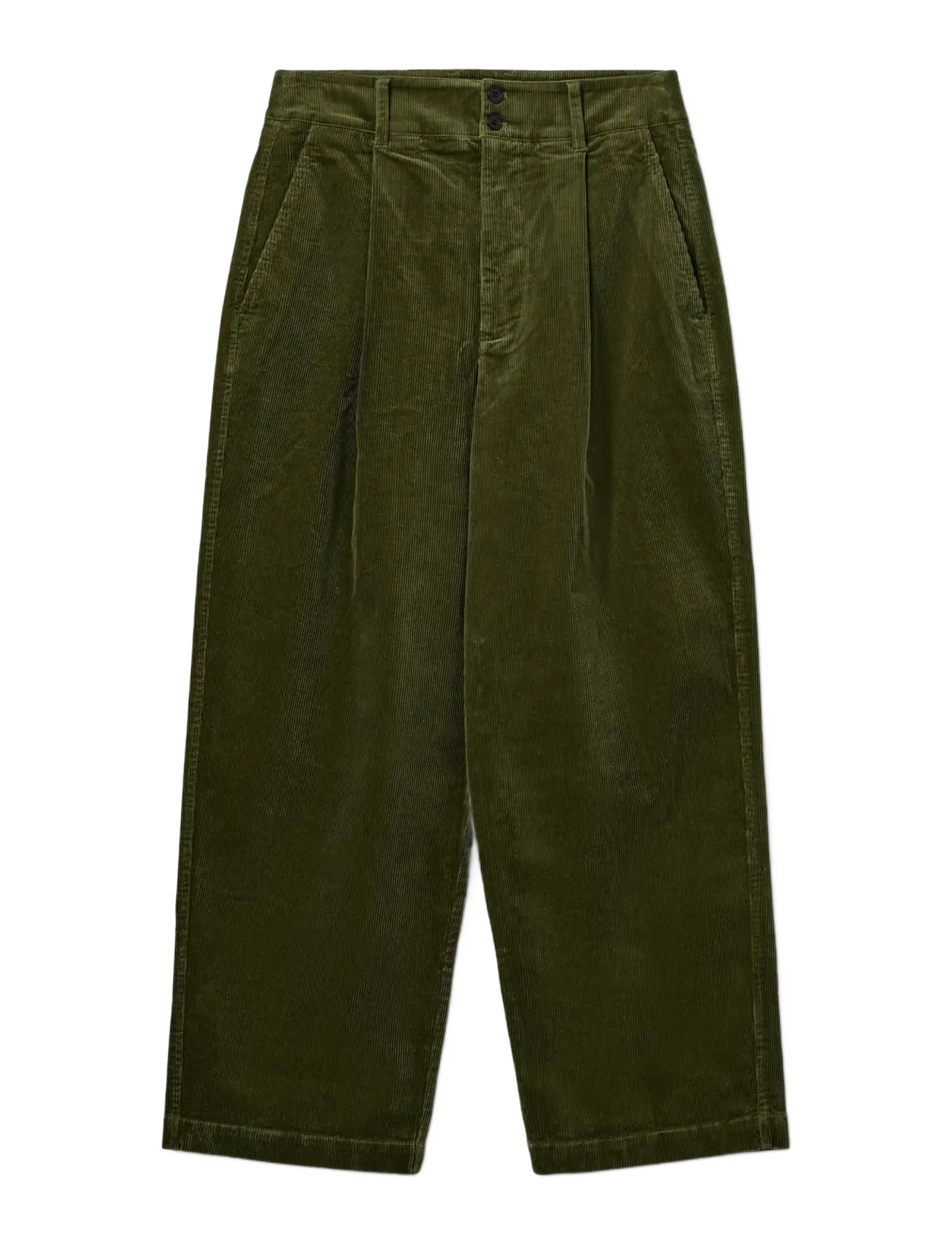 Sofie Schnoor - WORASW BAGGY CORDUROY TROUSERS - manchesterbyxor - olive green - 1