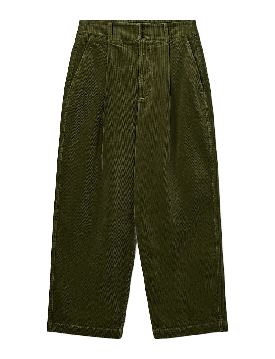 Sofie Schnoor - WORASW BAGGY CORDUROY TROUSERS - manchesterbyxor - olive green - 1
