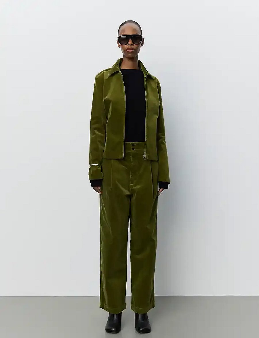 Sofie Schnoor - WORASW BAGGY CORDUROY TROUSERS - manchesterbyxor - olive green - 0