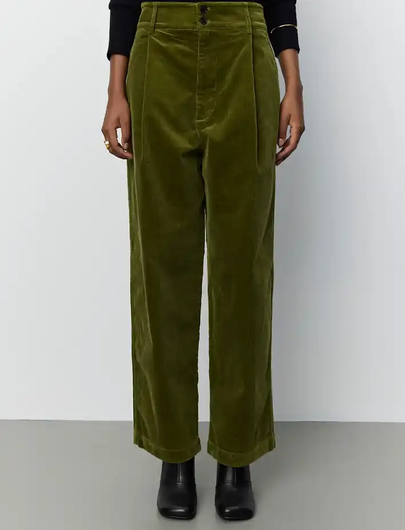 Sofie Schnoor - WORASW BAGGY CORDUROY TROUSERS - manchesterbyxor - olive green - 3