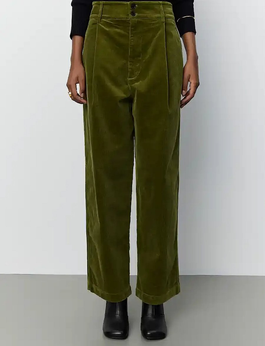 Sofie Schnoor - WORASW BAGGY CORDUROY TROUSERS - manchesterbyxor - olive green - 3