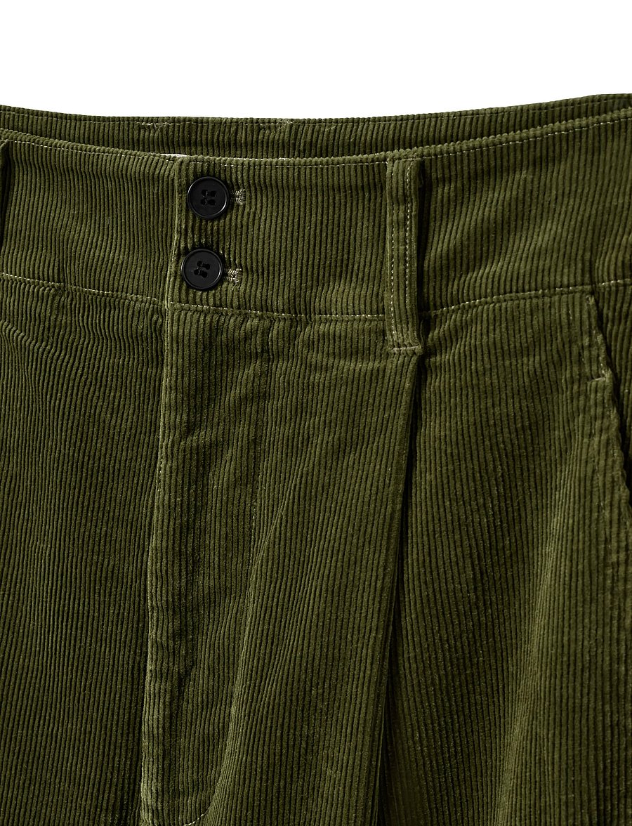 Sofie Schnoor - WORASW BAGGY CORDUROY TROUSERS - manchesterbyxor - olive green - 5