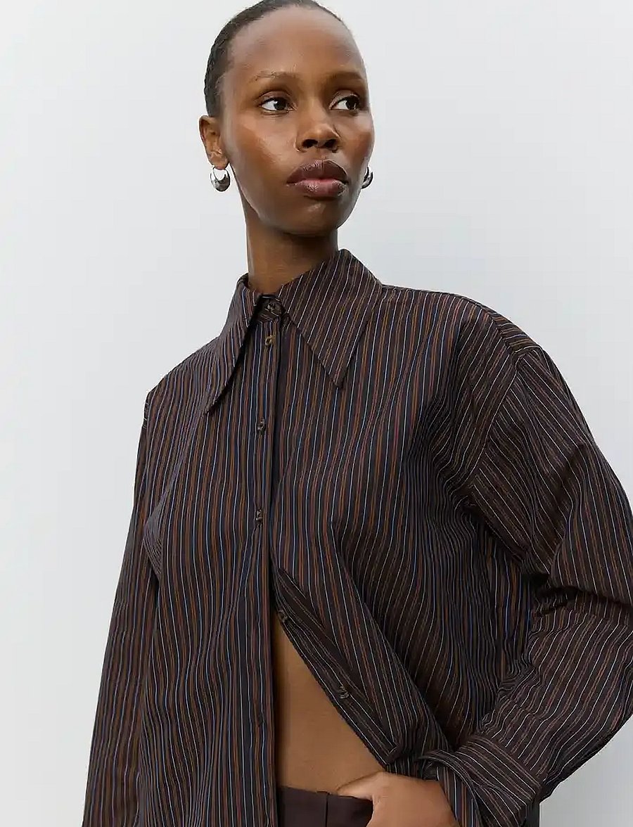 Sofie Schnoor - MASHASW STRIPED SHIRT - langärmlige hemden - dark plum - 0