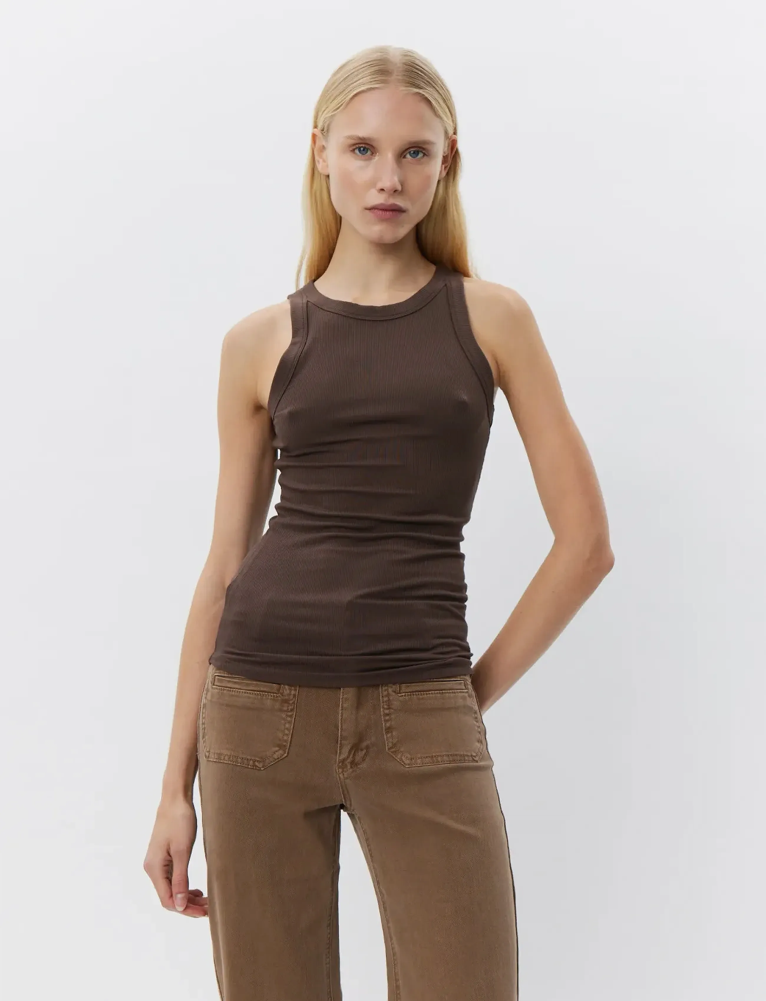 Sofie Schnoor - JULLIESW TOP - tank tops - brown fudge - 0