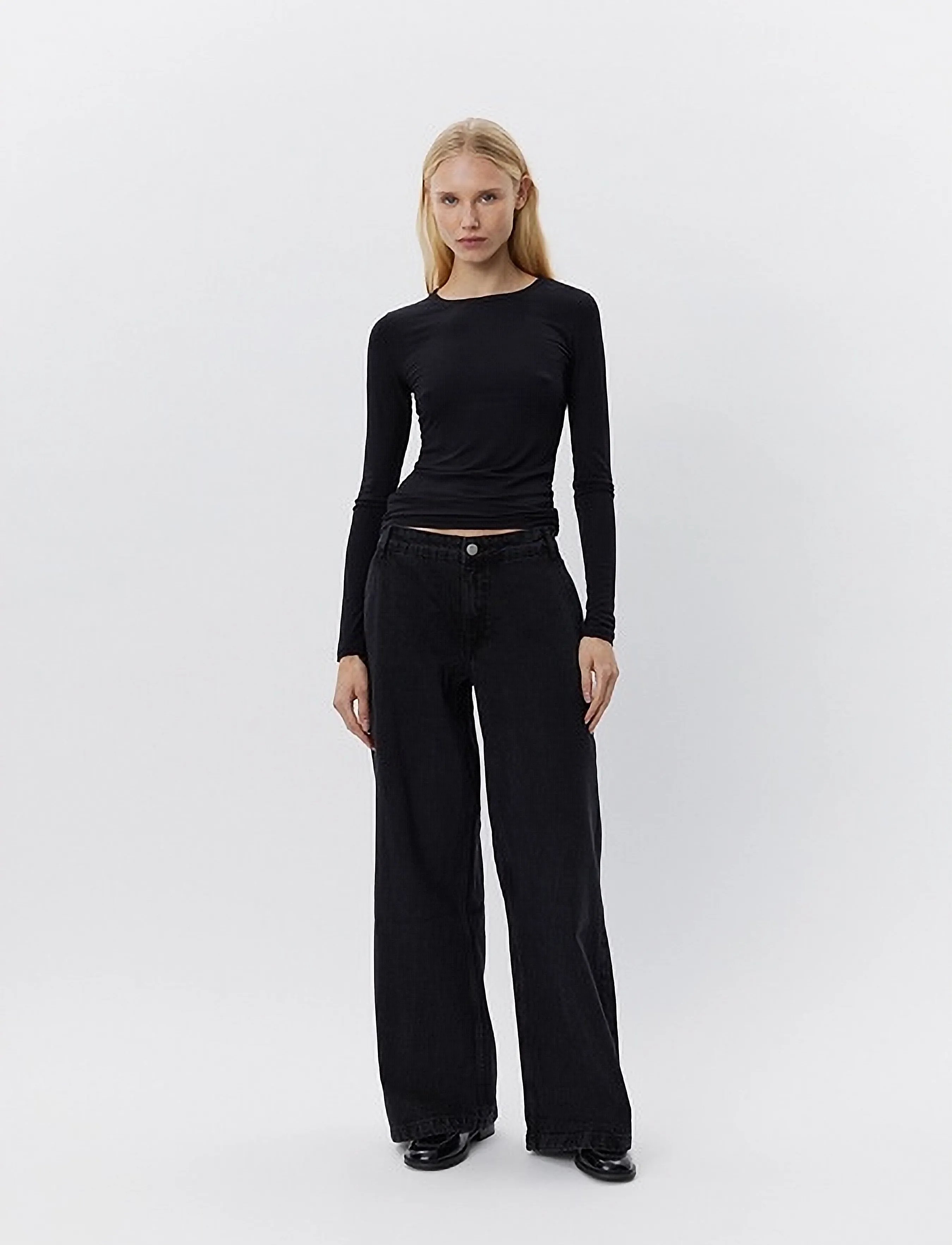 Sofie Schnoor PETRICIASW T-SHIRT LONG SLEEVE - T-shirts & Tops - BLACK / black