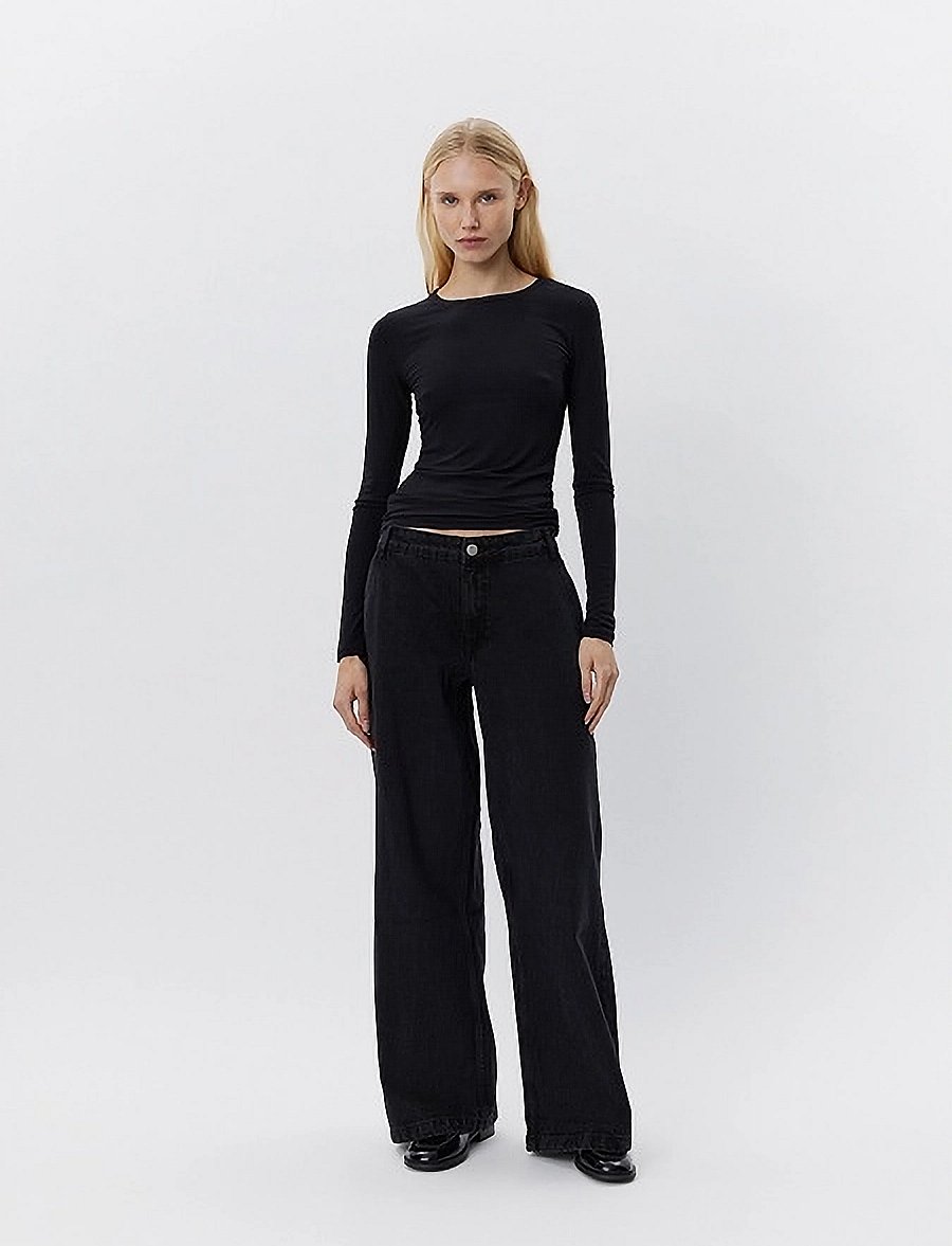 Sofie Schnoor - PETRICIASW T-SHIRT LONG SLEEVE - langärmlige tops - black - 0