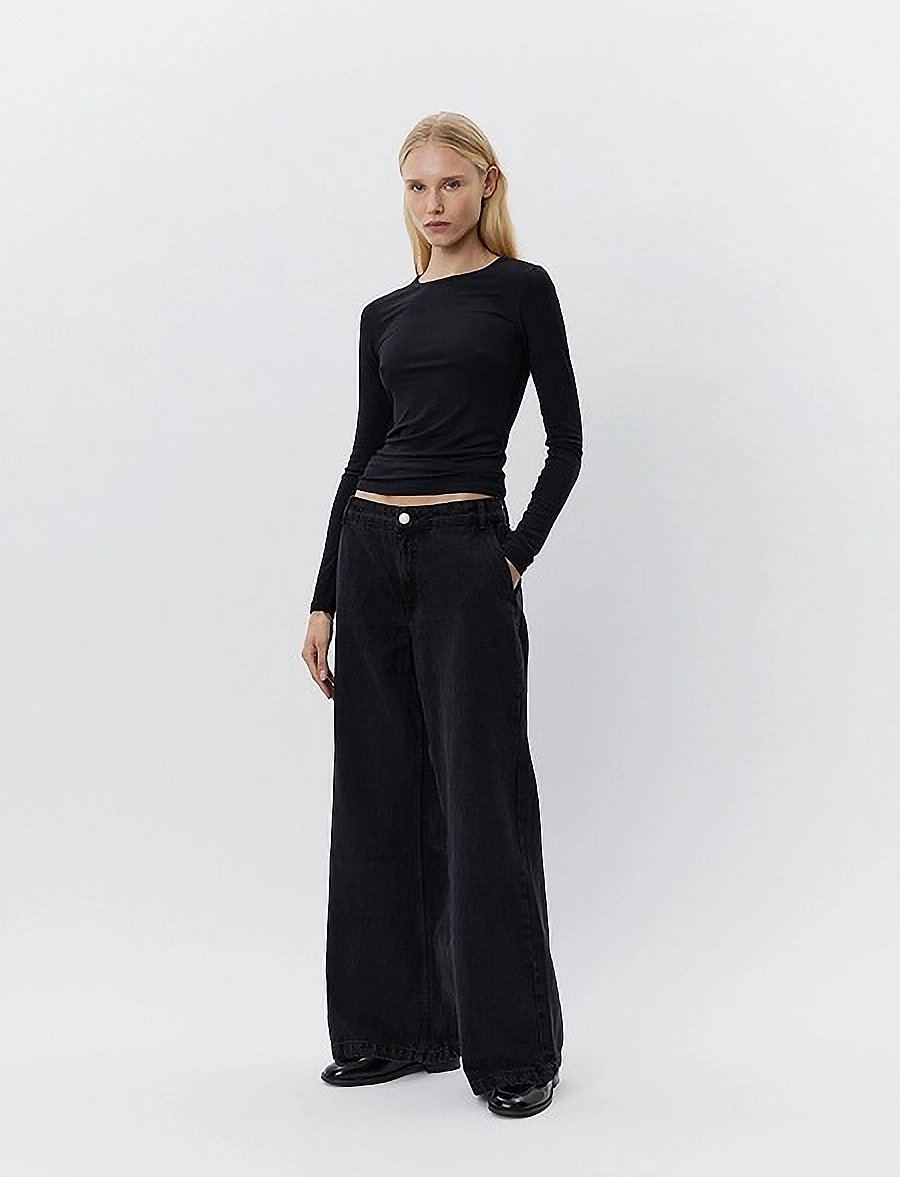 Sofie Schnoor - PETRICIASW T-SHIRT LONG SLEEVE - langärmlige tops - black - 3